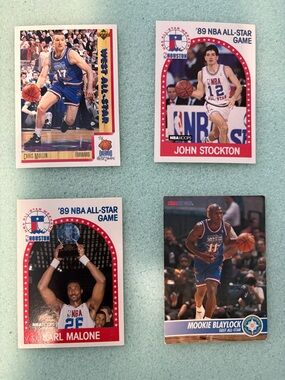 NBA All-Star Trading Card Lot with Blue and Red Accents
